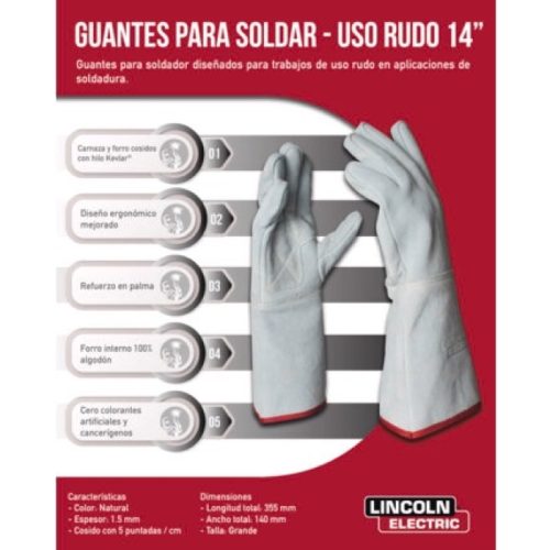 Guante Para Soldador Kevlar Uso Rudo 14” - Imagen 2